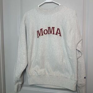 Champion - MOMA Reverse Weave Heather Grey & Maroon Crewneck Sweatshirt, Small